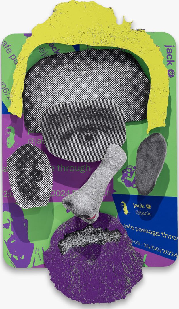 Jack Dorsey Magnetic Portrait by Coldie, a rearrangeable kinetic 3D portrait