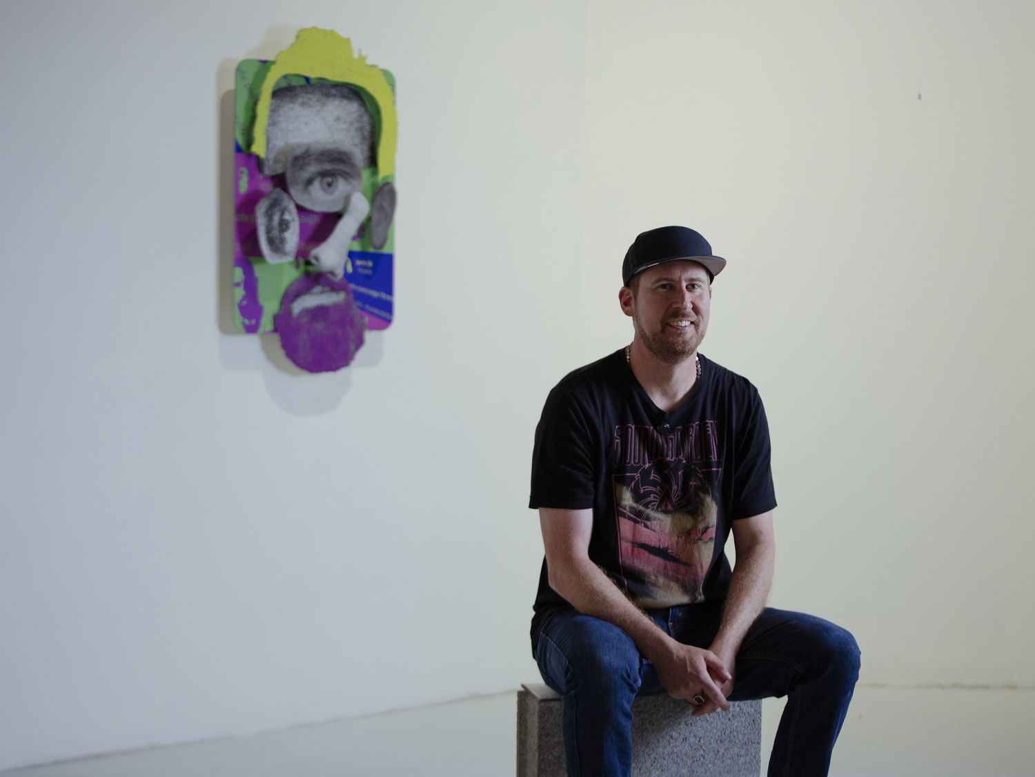 Coldie — “Unpermissioned Self” kinetic 3D collage at Eterno Gallery, Lisbon