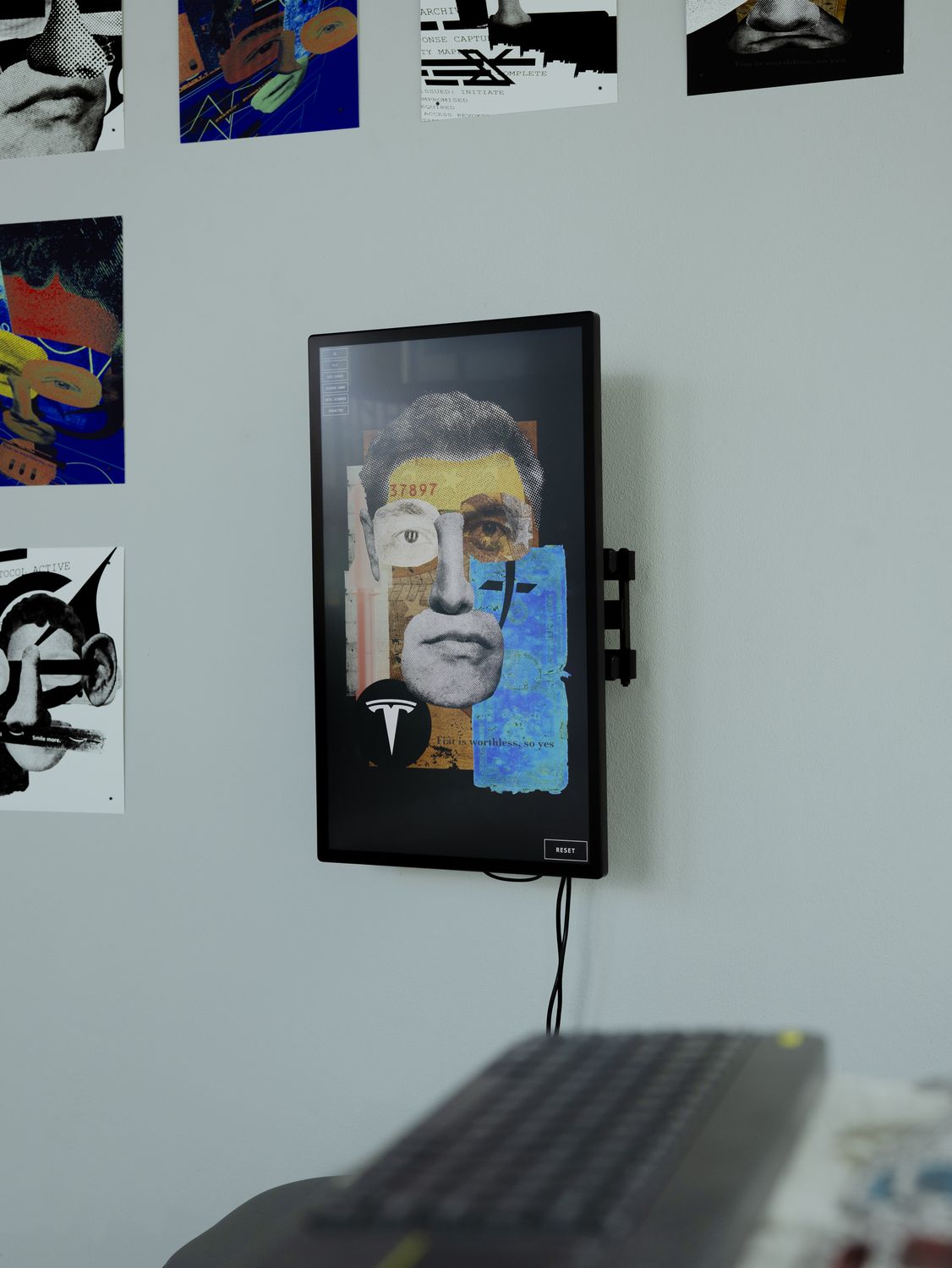 Coldie — “Unpermissioned Self” kinetic 3D collage at Eterno Gallery, Lisbon