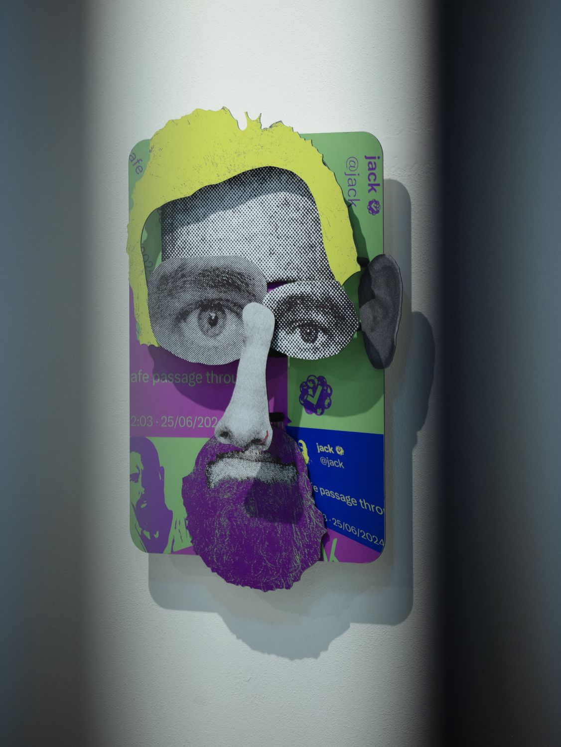 Coldie — “Unpermissioned Self” kinetic 3D collage at Eterno Gallery, Lisbon