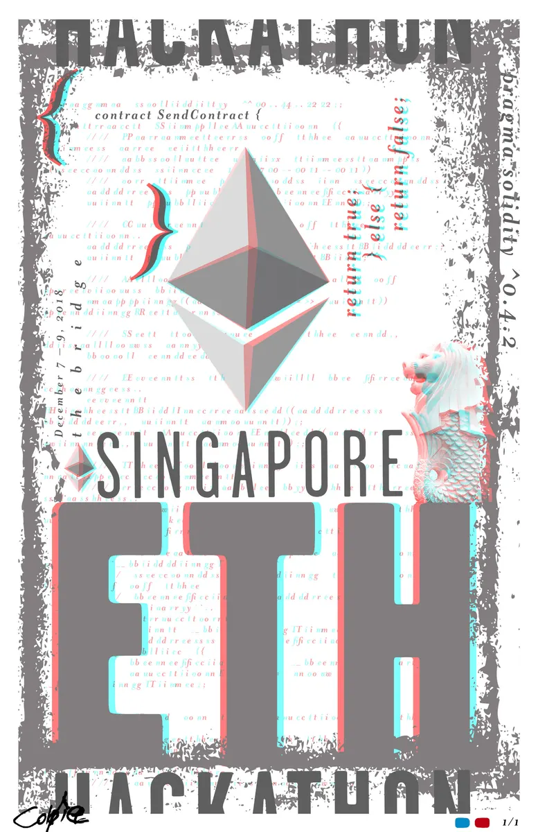 ETH Singapore Hackathon 3D Poster — 1/1 digital artwork by Coldie (2018)