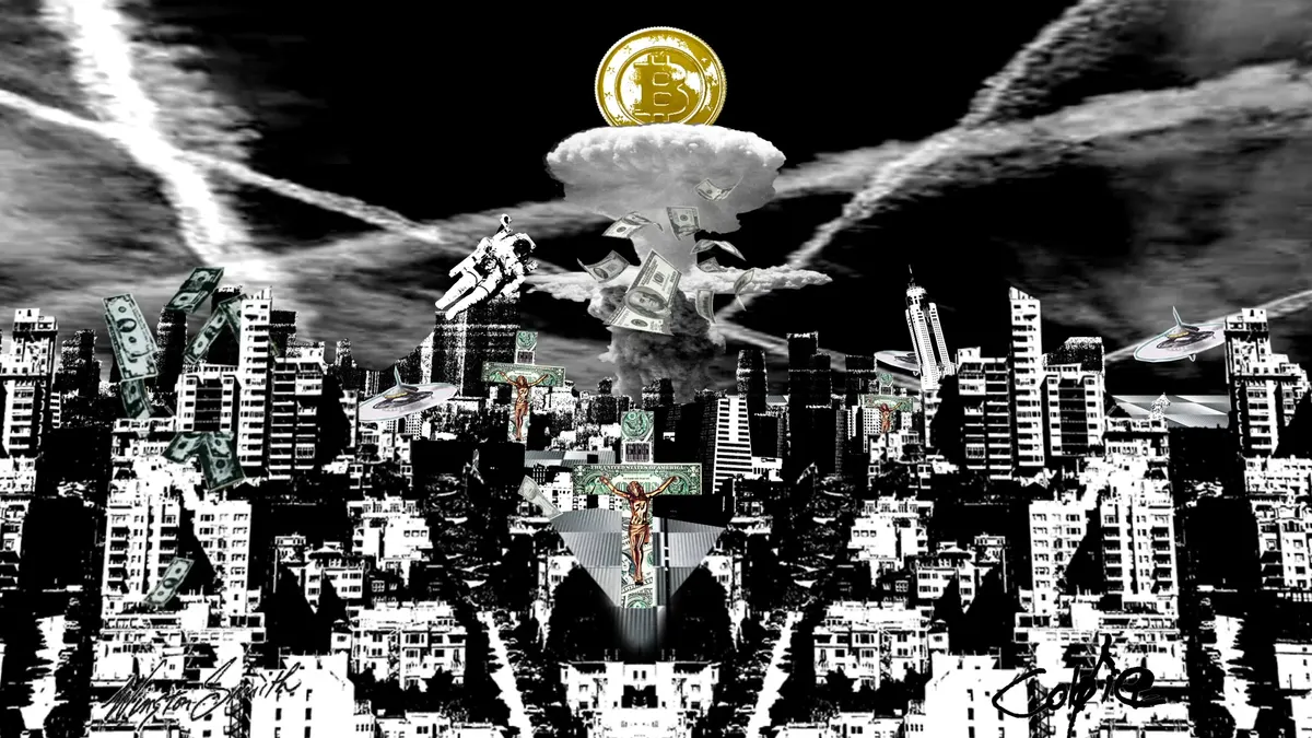 Crucify Fiat — 1/1 digital artwork by Coldie (2021)