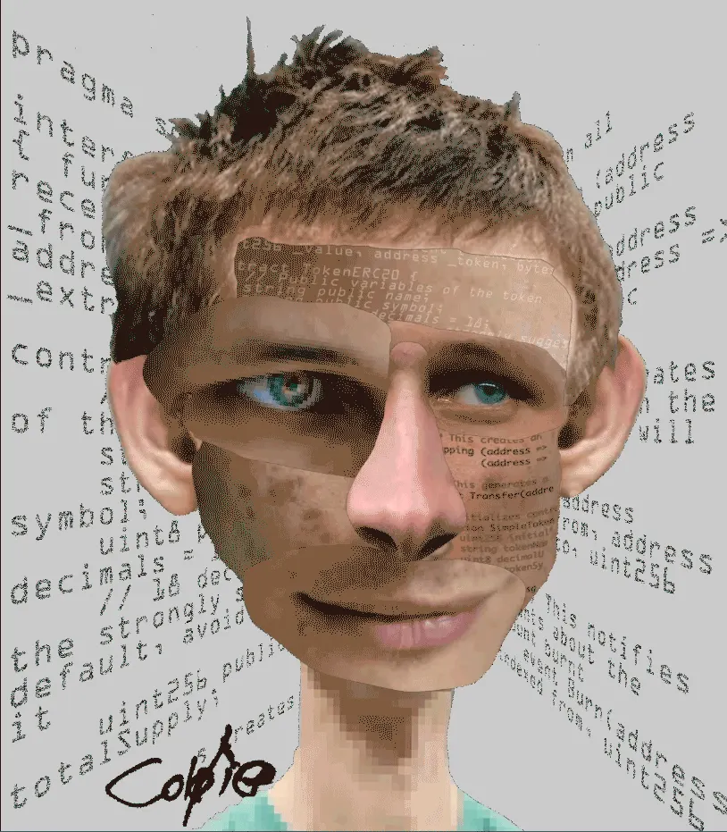 Vitalik Buterin - Decentral Eyes - Variant 06 — 1/1 digital artwork by Coldie (2019)