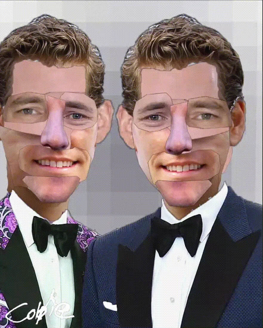 Winklevoss twins - Decentral Eyes - Variant 01 — 1/1 digital artwork by Coldie (2019)