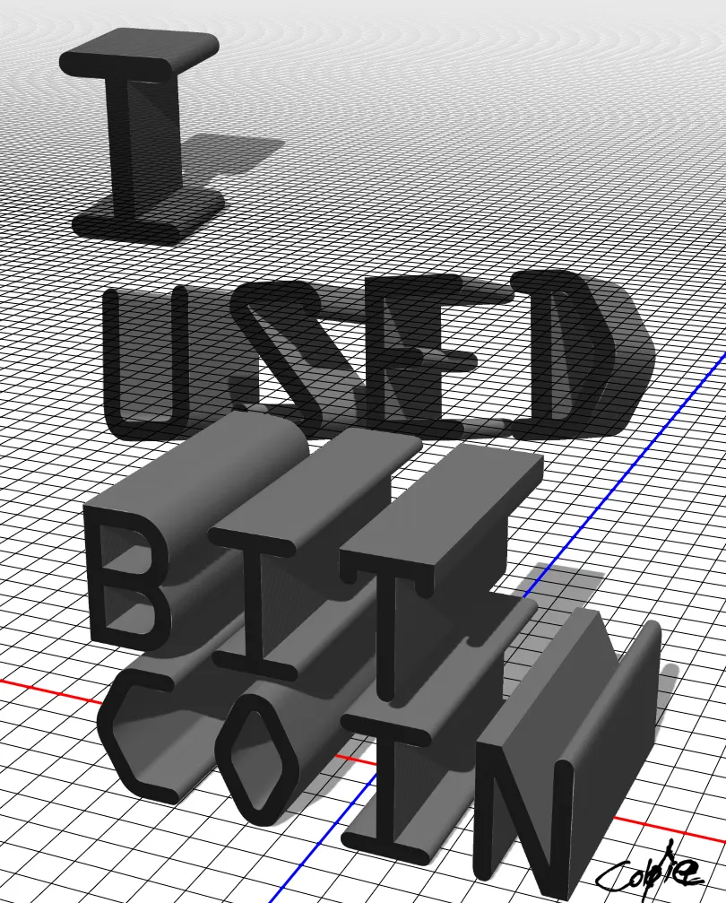 I Used Bitcoin — 1/1 digital artwork by Coldie (2019)