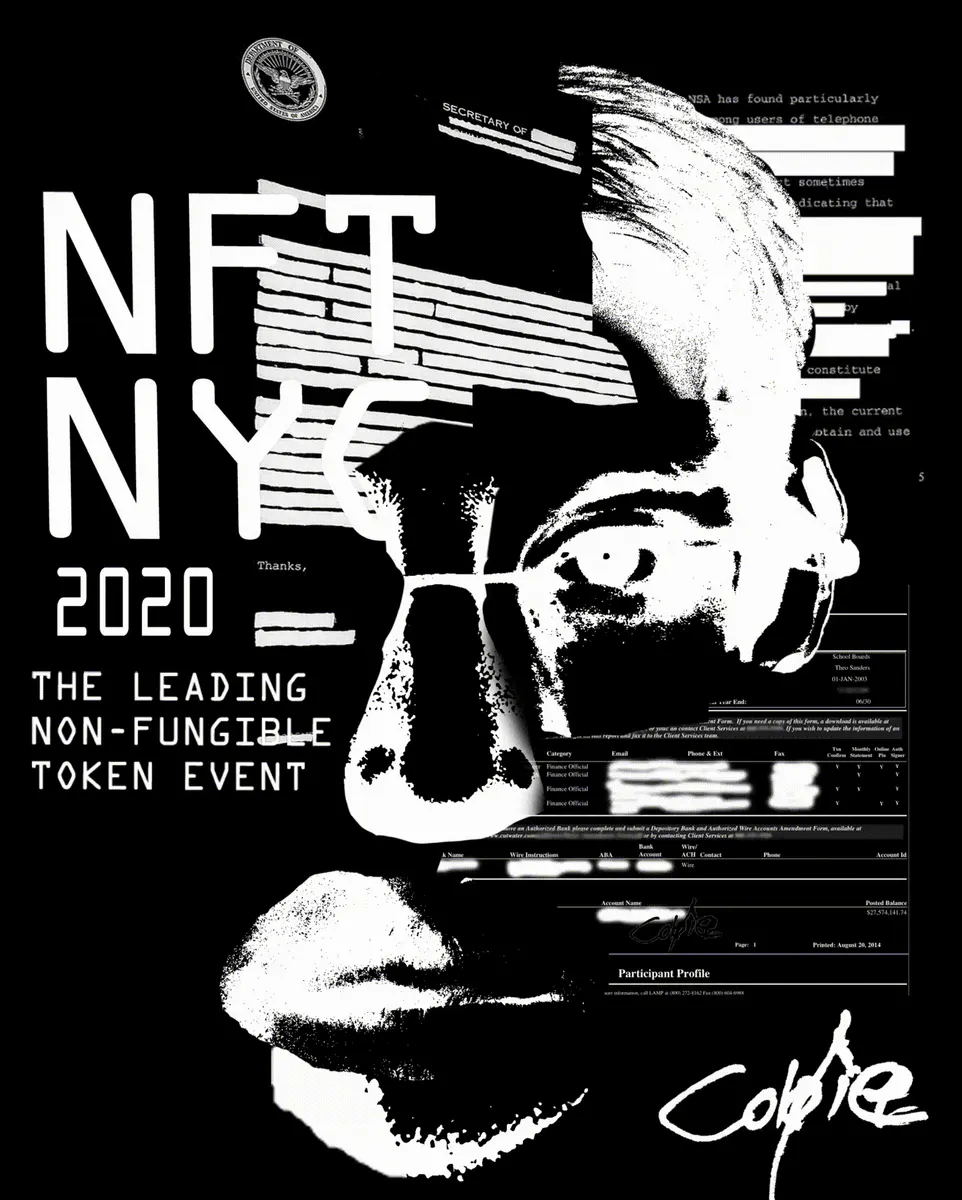 Snowden Redacted - NFT NYC 2020 — 1/1 digital artwork by Coldie (2020)