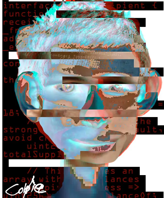 Vitalik Buterin - Decentral Eyes - Variant 03 — 1/1 digital artwork by Coldie (2019)