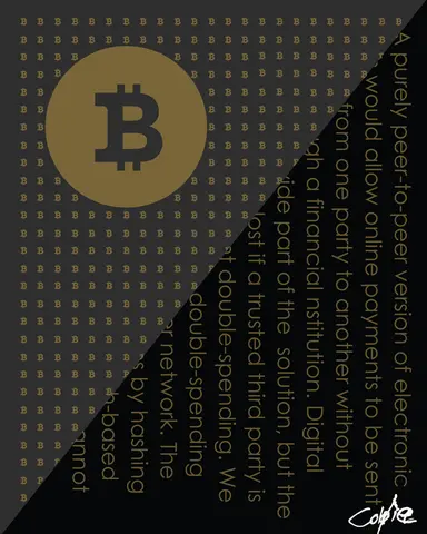 Bitcoin Split-Cut Shirt & Artwork Combo - 001 — 1/1 digital artwork by Coldie (2019)