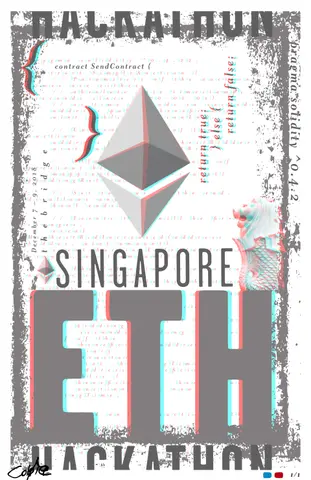ETH Singapore Hackathon 3D Poster — 1/1 digital artwork by Coldie (2018), ETHSingapore 2018 series