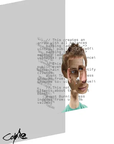 Vitalik Buterin - Decentral Eyes - Variant 04 — 1/1 digital artwork by Coldie (2019), Decentral Eyes series