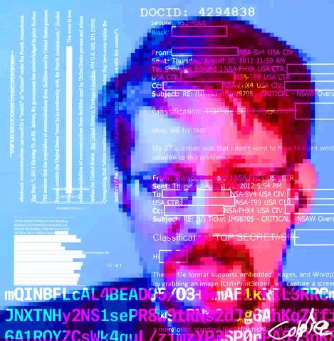 Edward Snowden - Decentral Eyes - Variant 01 — 1/1 digital artwork by Coldie (2019), Decentral Eyes series