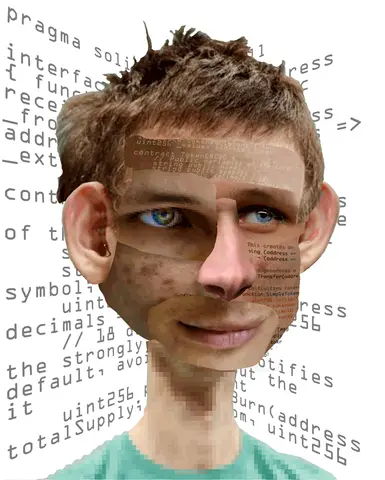 Decentral Eyes - Vitalik Buterin - Variant 02 — 1/1 digital artwork by Coldie (2018), Decentral Eyes series