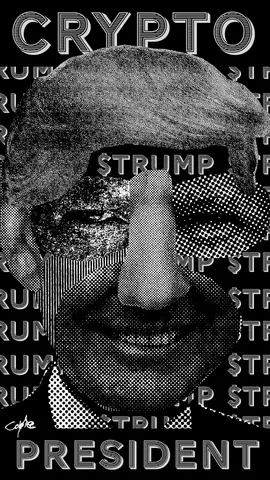 Donald Trump - Decentral Eyes - Crypto President Variant — 1/1 digital artwork by Coldie (2025), Decentral Eyes series