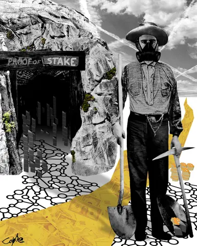 Proof of Stake - Variant 02 - Yellow — 1/1 digital artwork by Coldie (2022), Proof of Work series