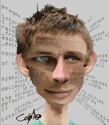 Vitalik Buterin - Decentral Eyes - Variant 06 — 1/1 digital artwork by Coldie (2019), Decentral Eyes series