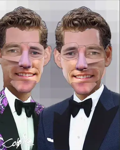 Winklevoss twins - Decentral Eyes - Variant 01 — 1/1 digital artwork by Coldie (2019), Decentral Eyes series